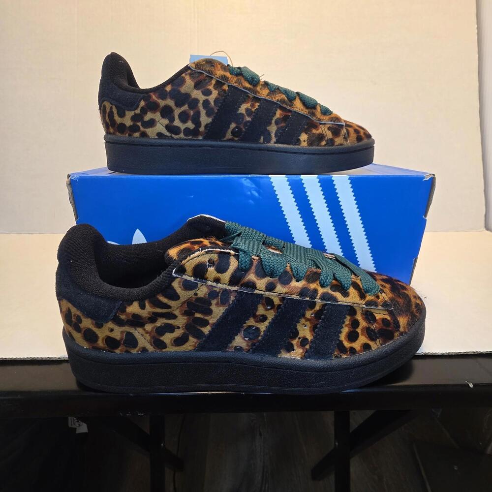 Adidas OG's Campus Leopard Print Black/Green - JH9768 Women's Size 7 NIB